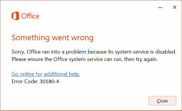 something went wrong error code 30180-4